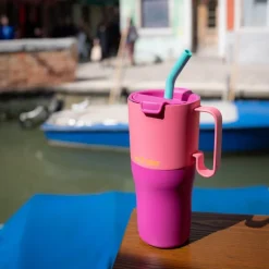 Rise Tumbler 77 cl med sugerør Pink Lemonade Kaleidoscope