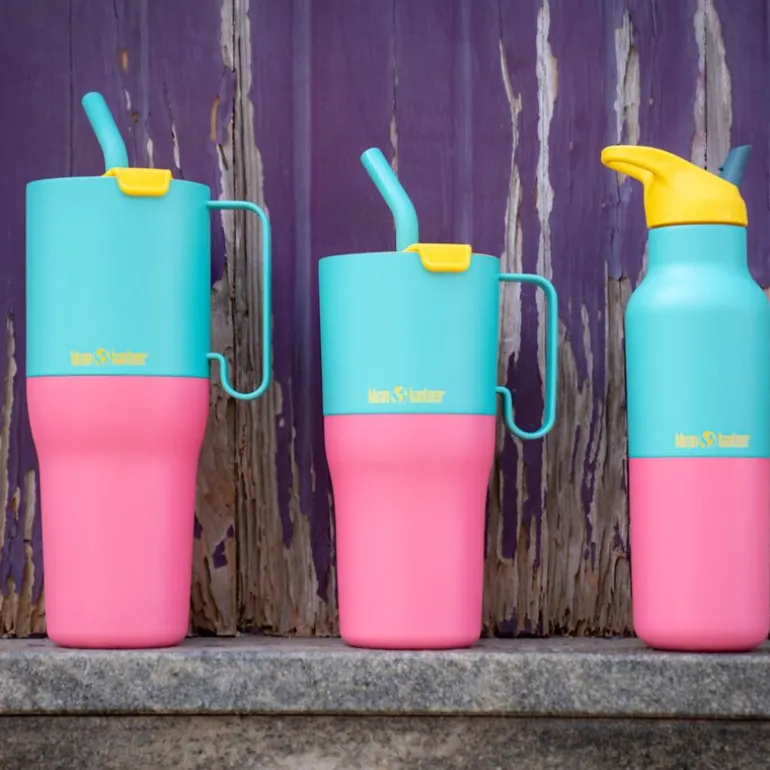 Rise Tumbler 77 cl med sugerør Turquoise Kaleidoscope
