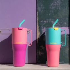 Rise Tumbler 77 cl med sugerør Turquoise Kaleidoscope