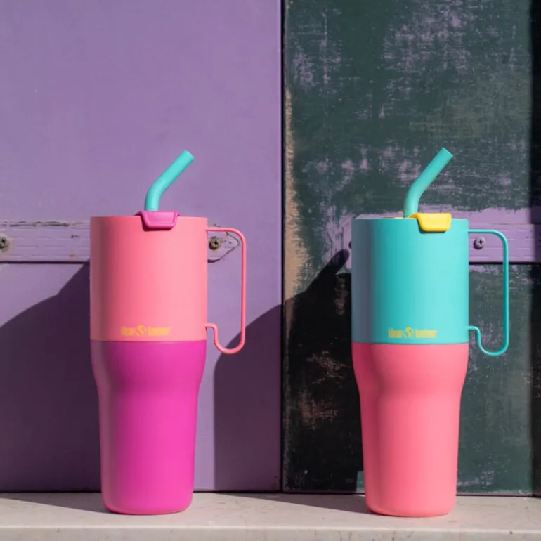 Rise Tumbler 77 cl med sugerør Turquoise Kaleidoscope