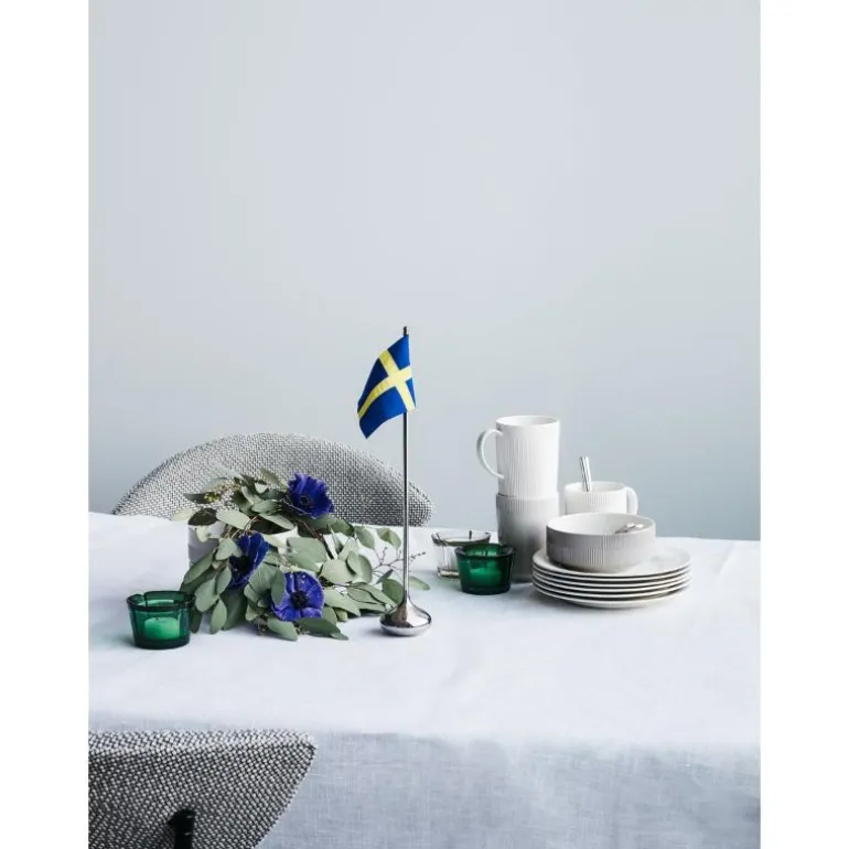 RO bordflagg svensk H35 cm sølv