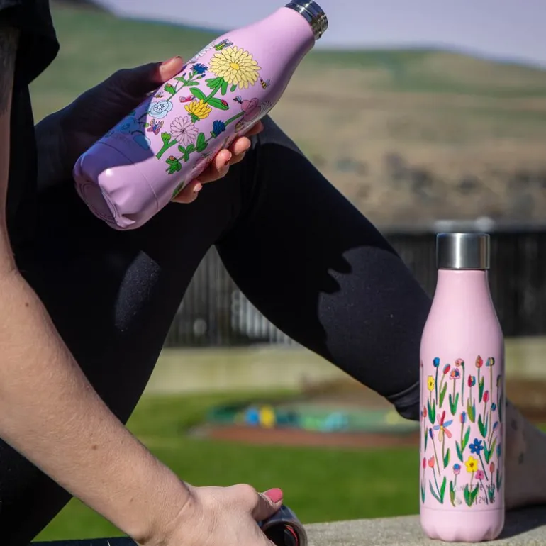 Rosa Sløyfe termoflaske 0,5L Anette Moi små blomster rosa
