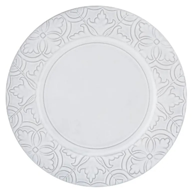 Rua Nova tallerken flat 28 cm antikkhvit