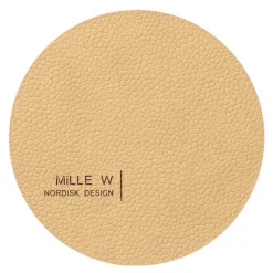 Rund glassbrikke 10 cm beige