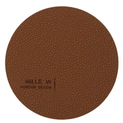 Rund glassbrikke 10 cm brun