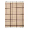 Rutete pledd ull 130x170 cm beige/fig