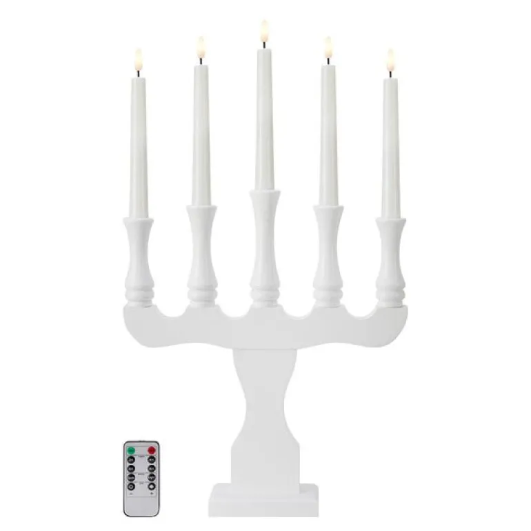 Rydboholm adventstake 5 lys 53 cm hvit
