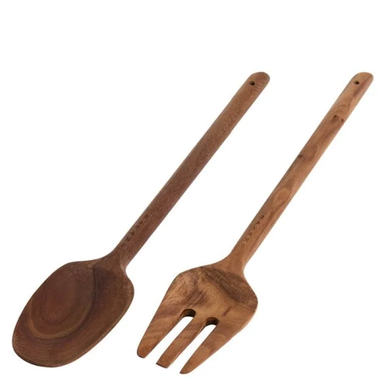 Salatbestikk 33 cm 2 deler valnøtt