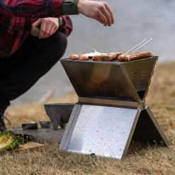 Sammenleggbar grill 36x26 cm rustfritt stål