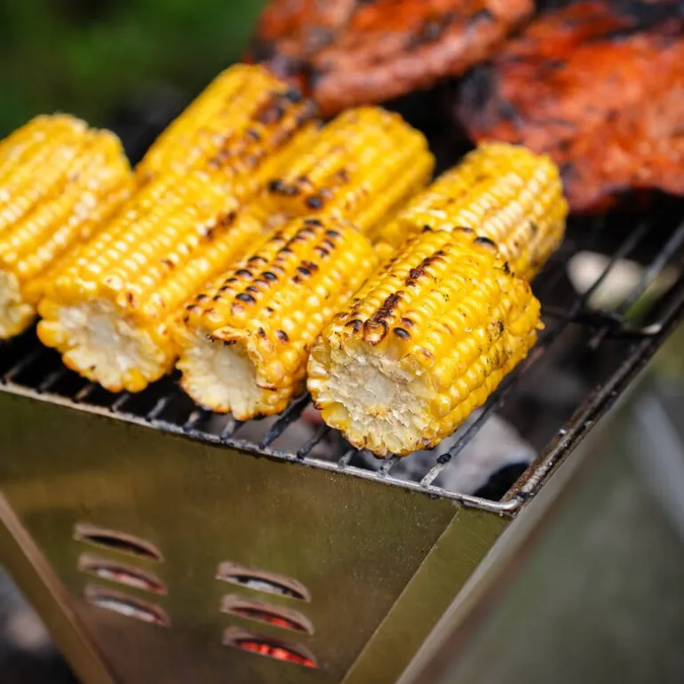 Sammenleggbar grill 36x26 cm rustfritt stål