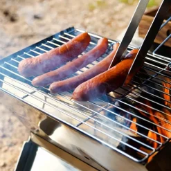Sammenleggbar grill 36x26 cm rustfritt stål