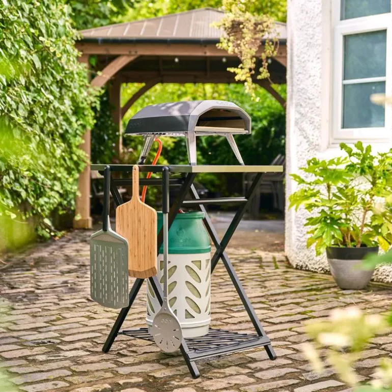 Sammenleggbart bord 90x58x72 cm stål/svart