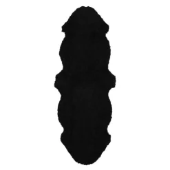 Saueskinn new zealand kort ull 160x60 cm black