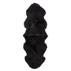 Saueskinn new zealand lang ull 160 cm black