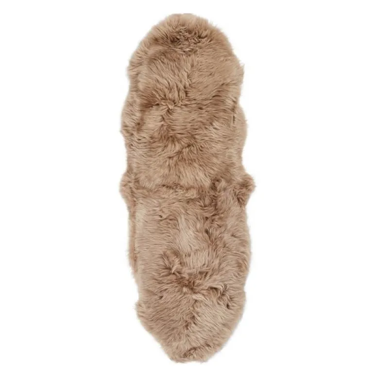 Saueskinn new zealand lang ull 160 cm taupe