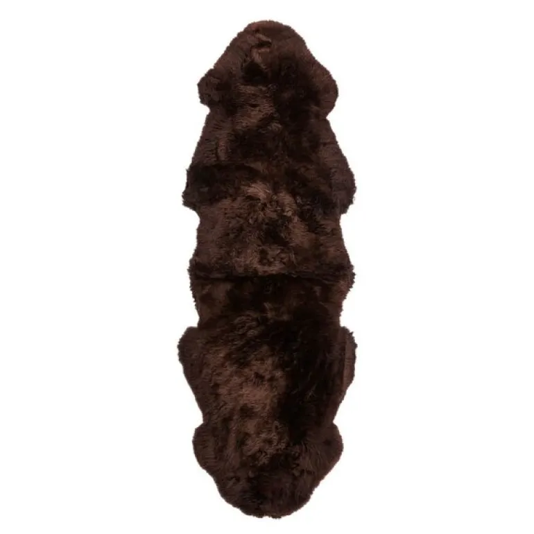 Saueskinn new zealand lang ull 160 cm chocolate