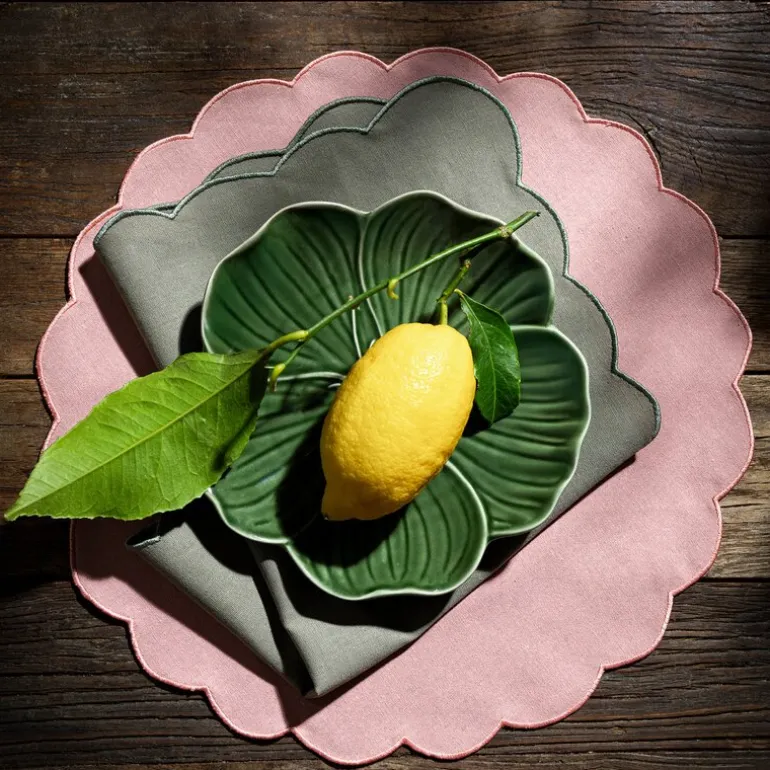 Scallopped dekkebrikke 2 stk 36 cm pudderrosa