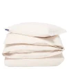 Sengesett bomullssateng 140x220 cm beige/hvit stripete