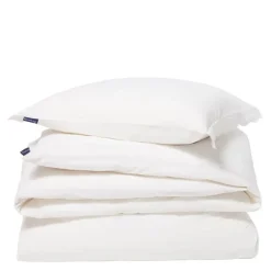 Sengesett percale bølgekant 200x220 cm hvit