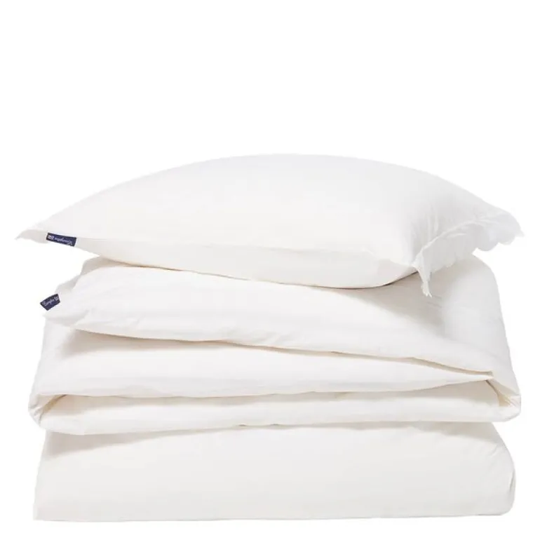 Sengesett percale bølgekant 140x220 cm hvit