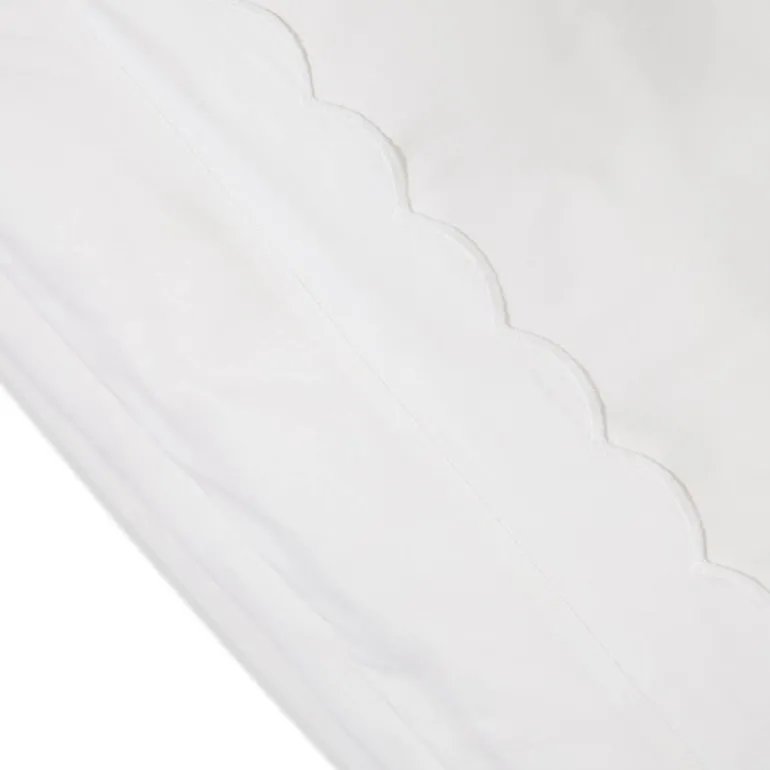 Sengesett percale bølgekant 140x220 cm hvit