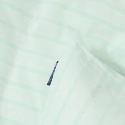 Sengesett percale 140x220 cm hvit/grønn stripete
