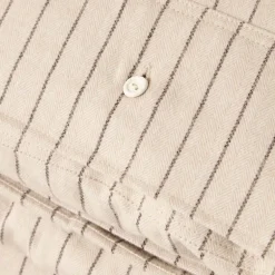 Sengesett 200x220 cm bomullsflanell smalstripet beige/brown