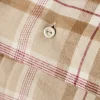 Sengesett 200x220 cm bomullsflanell rutete fudge/beige/fig