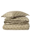 Sengesett 140x220 cm bomullssateng ornament olive/white