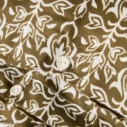 Sengesett 140x220 cm bomullssateng ornament olive/white