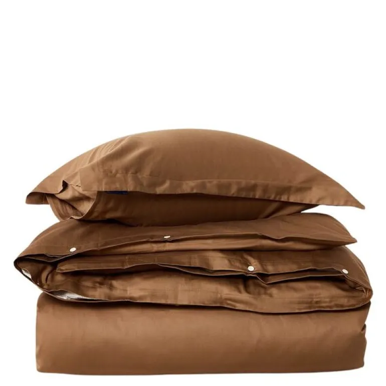 Sengesett 140x200 cm bomullssateng ensfarget fudge