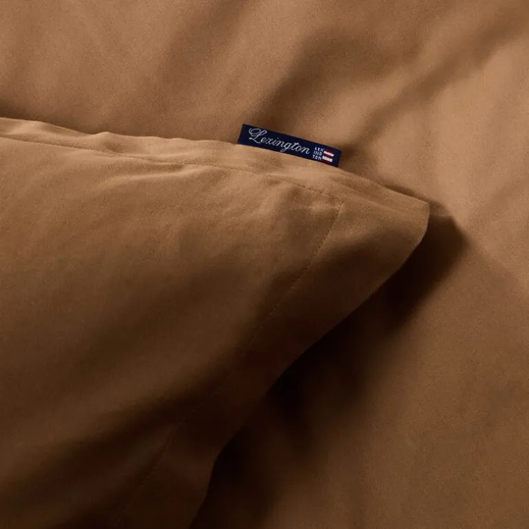 Sengesett 140x200 cm bomullssateng ensfarget fudge