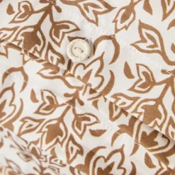 Sengesett 140x220 cm bomullssateng ornament white/fudge