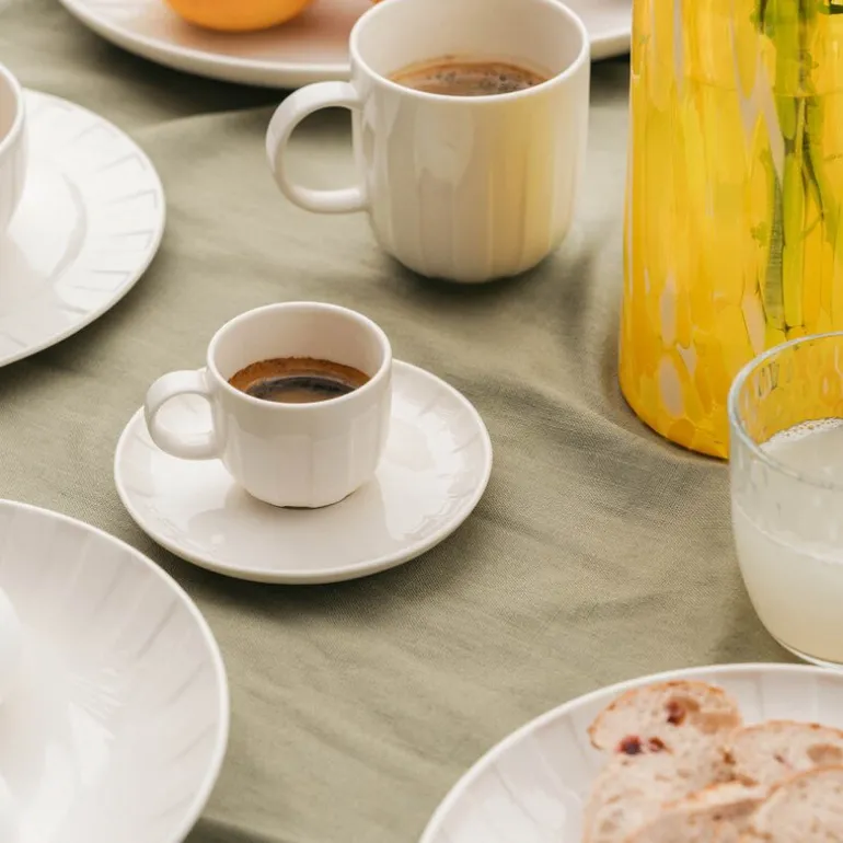 Senja espressokopp med fat 9 cl hvit