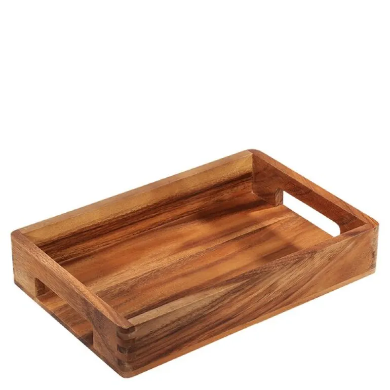 Serveringsbrikke i akasietre 33x22x6 cm