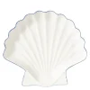 Serveringsfat 34 cm skallformet hvit/blå