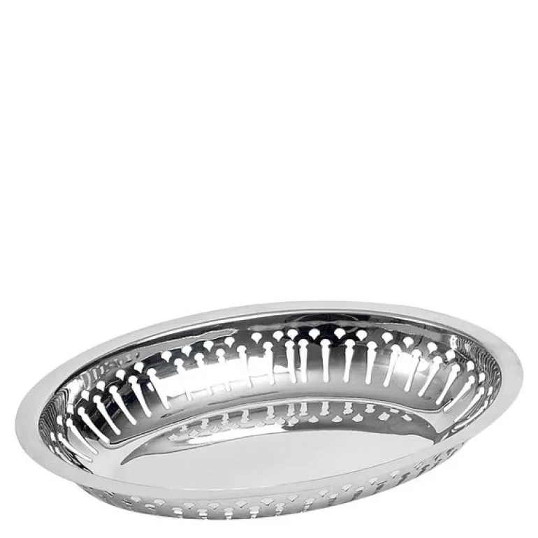 Serveringskurv oval 24x16 cm stål