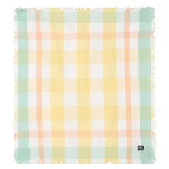 Serviett lin/bomull 50x50 cm gul/hvit/grønn rutete