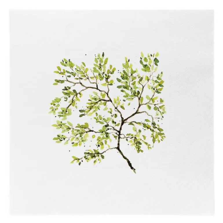 Serviett lunch Forest 33 cm hvit