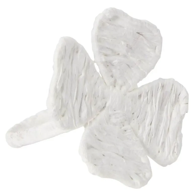 Serviettring firkløver 6 cm hvit