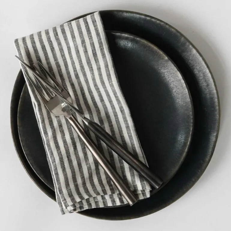 Serviett 45x45 cm gingham grey/white