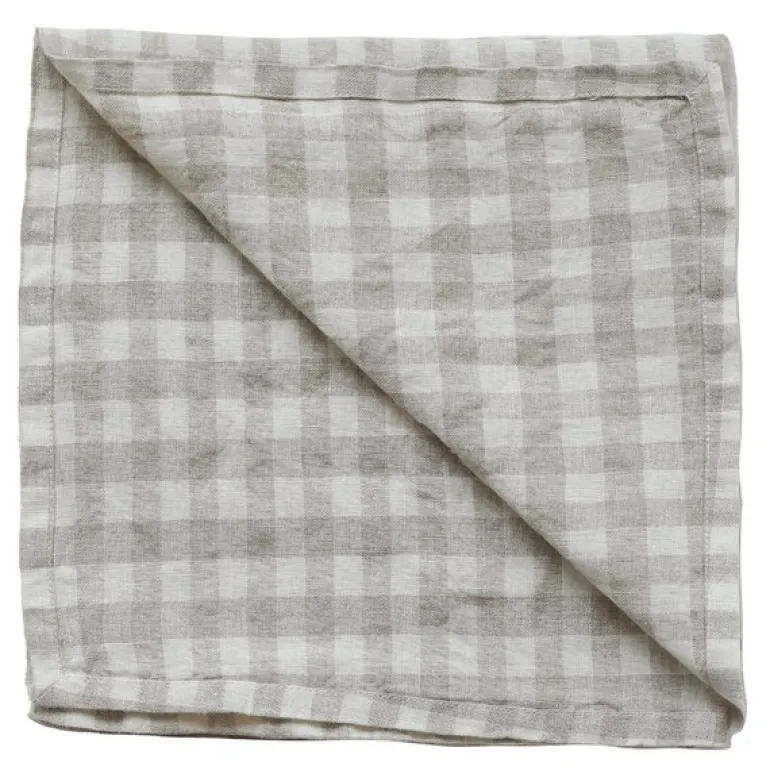 Serviett 45x45 cm gingham natural