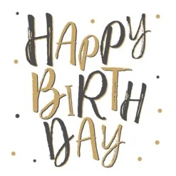 Serviett 33x33 cm 20 stk Birthday Celebration White