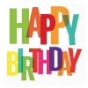 Serviett 33x33 cm 20 stk Birthday Letters