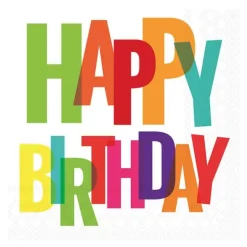 Serviett 33x33 cm 20 stk Birthday Letters
