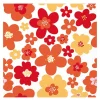 Serviett 33x33 cm 20 stk Flower Power rød