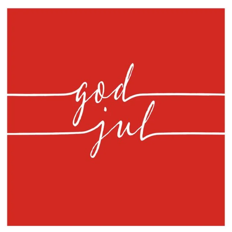 Serviett 33x33 cm 20 stk God Jul rød