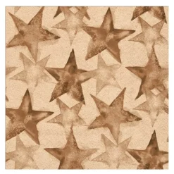Serviett 33x33 cm 20 stk Watercolour Stars brun