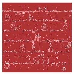 Serviett 33x33 cm 20 stk Written Christmas Wishes