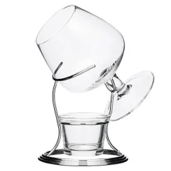 Sett med cognacglass og varmer 35 cl sølv